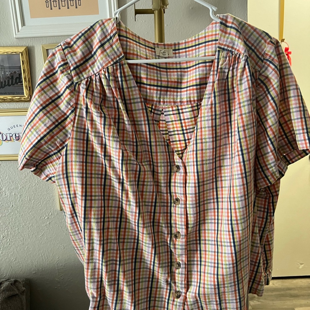 a.n.a Multicolor Plaid Crop Top